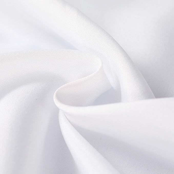 60 inch Round Tablecloth Washable Polyester Table Cloth Decorative Table Cover for Wedding Party Dining Banquet（60 inch,White）