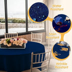 BRILLMAX 6 Pack Navy Blue Round Tablecloths 90 Inch - Circle Bulk Linen Polyester Fabric Washable Table Cloth Cover for Wedding Reception Banquet Birthday Party Buffet Restaurant
