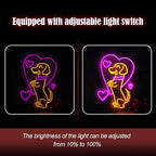 Love Dog Neon Sign USB Powered Pink Love Neon Light for Wall Decor Dimmable LED Cute Puppy Light Up Sign for Pet Shop Bedroom Animal Party Neon Decor Gift for Boys Girls(16.7 * 12.8In)