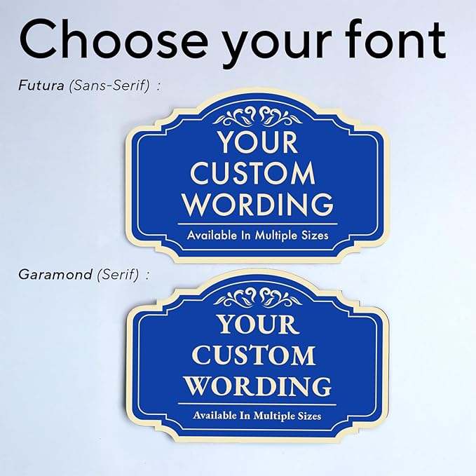 Custom Decorative Outdoor Metal Sign - Personalized Aluminum Driveway Sign, Waterproof, Made In USA - Design 2 Blue Steel 42x28 In