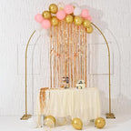 Vincidern Wedding Arch Backdrop Stand 7.8FT, Party Balloon Arch Stand for Birthday, Bridal Baby Showers, Metal Wedding Arch Frame for Ceremony Decoration Arch Stand Backdrop Gold(with Water Base)