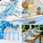6 Pack Baby Blue Cheesecloth Table Runner 120 inch Gauze Cheese Cloth Table Runner Light Blue 10FT Boho Sheer Runner for Wedding Party Baby Shower Birthday Boy's Room Home Decor
