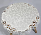 vctops Damask Lace Patchwork Tablecloth Luxury Square Small Table Cover Elegant Floral Embroidered Lace Table Cloth for Party Kitchen Dinning Picnic Decoration (Type C,22"x22")