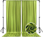 10 x 7 Feet Olive-Green Backdrop Curtain for Partie, Background Curtains for Photoshoot, Birthday, Wedding, Halloween, Thanksgiving, Christmas, New Year Party Decorations 5Ft x 7Ft, 2 Panels