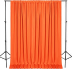 DWCN 10x7 FT Backdrop Curtains for Parties, Photography Backdrop Drapes with Rod Pockets for Wedding Decorations Stage Birthday Family Gatherings, 2 Panels 5ft x 7ft, Orange