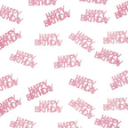 Pink Happy Birthday Confetti - Girl Birthday Party Decorations - Light Pink Glitter Scatters for Baby Girl Party Table Decor Supplies - 100PC