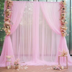 20x10 Pink Tulle Backdrop Curtains for Parties, Sheer Backdrop Curtain Wedding Photo Background Drapes for Baby Shower Photography Birthday Party
