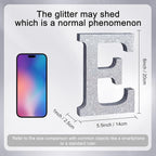 TONIFUL 8 Inch Silver Glitter Letter E Table Centerpiece A-Z Silver Birthday Party Decorations,Silver Alphabet E for Birthday,Chrismas,Graduation,Bridal Shower,Wedding,Anniversary Party Supplies