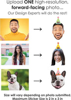 Big Dot of Happiness Custom Photo Party Time - Happy Birthday Party Favors - Fun Face Cut-Out Stickers - Set of 24