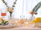 8pcs Vintage Ribbed Votive Candle Holders, Glass Candle Holder for Wedding Table Decor, Tea Lights Candle Holder for Table Centerpiece, Christmas, Holiday Decor