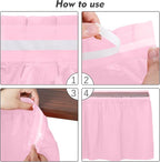 TURSTIN 2 Pieces Pink Plastic Table Skirts 14 x 29 Feet for Rectangle Tables Fitted Tablecloth Disposable Table Cover for Birthday Party, Events, Banquette Baby Shower