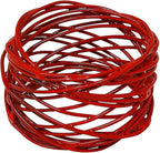 Handmade Round Red Mesh Napkin Rings Set of 12 Holder for Dinning Table Parties Everyday, Dia: 2 Inch