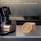 Custom Coasters Personalized Cork Coasters Bulk with Logo Wedding Personalized Cork Natural Wood Engraved Drink for Wedding Favors (Cork Coasters - Circle)