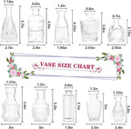 Bud Vases- Set of 10 Small Flower Glass Vases for Centerpieces, Cute Clear Crystal Bud Glass in Bulk, Mini Vintage Design for Wedding Decorations Party Table Flower Decor
