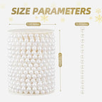48 Feet Faux Pearl Beads Garland 8mm Craft String Pearls for Wedding Centerpiece Christmas Tree and Flowers Decoration DIY (White)