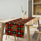 Christmas Table Runner, Red Check Plaid Winter Xmas Holiday Table Cloth Kitchen Dining Table Decoration for Home Party Decor 13x70 Inch