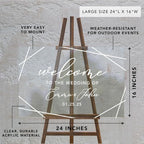 Andaz Press Custom Large Wedding Acrylic Sign, 16 x 24 Inches, Geometric Welcome, Personalized Sign, Welcome Sign For Modern Wedding Theme Wedding Decorations
