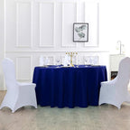 120 inch Round Tablecloth Washable Polyester Table Cloth Decorative Table Cover for Wedding Party Dining Banquet（120 inch,Royal Blue）