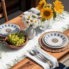 Sage Green Eucalyptus Cotton Linen Table Runner for Dining Kitchen, Farmhouse Leaves Wedding Outdoor Party Tablerunners Decoration Botanical Floral Dresser Scarf Coffee Tablecloth Runners 13x36 Inches