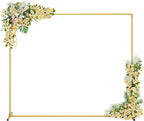 Walensee 7.9FTx6.6FT Gold Wedding Arch Backdrop Stand, Adjustable Square Metal Arch Frame for Ceremony Party Birthday Baby Shower Bridal AnniversaryGarden Balloon Photo Decoration