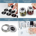 CycleMore 24 Pcs 8oz Clear Glass Mason Jars With Regular Silver Separable Lids, 250ml Round Spice Canning Jars for Honey, Jam, Herb, Wedding Favors, Kitchen Storage, DIY Souvenir