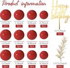 MIAHART Ball Cake Toppers Boho Grass Cake Topper Ball Cake Insert Decoration for Birthday Wedding Baby Shower Party Decorations Boho Themed Party Supplies (Red)