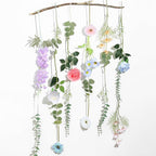 Hoteam 26 Pcs Pcs DIY Flower Garland Artificial Hanging Wildflower Backdrop Set Fake Rose Eucalyptus Daisy Poppy Wild Flower Decor for Wedding Party Birthday Home Garden (White,Blue,Pink)