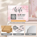 Personalized Custom Metal QR Code Sign Venmo Cashapp Scan to Pay with Stand Instagram Facebook Social Media QR Signs Bar Code QR Plaque Print for Business Salon Beauty Store Restaurant Wifi Sign (W2)