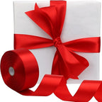 Red Solid Satin Ribbon 1-1/2 Inch 50 Yards Solid Polyester Fabric Ribbon for Gift Wrapping Wedding Christmas Baby Shower Birthday Party Decoration Handmade Immortal Flower Craft