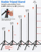 Hemmotop Backdrop Stand 10x8ft, Heavy Duty Photography Background Stand for Parties, Adjustable Photo Backdrop Stands Kit for Wedding, Photo Booth, Party, Decoration, Balloon, Projector Screen