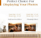TWING 2 Pack Picture Frames Acrylic 4 x 6, Horizontal Magnet Double Sided 4x6 Picture Frame, 10+10MM Thick Clear Frameless Desktop Display Self Standing Magnetic Acrylic Block Photo Frame Gift Ideal