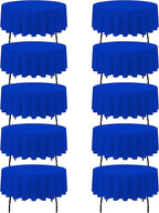 BRILLMAX 10 Pack Royal Blue Round Tablecloths 90 Inch - Circle Bulk Linen Polyester Fabric Washable Table Cloth Cover for Wedding Reception Banquet Birthday Party Buffet Restaurant