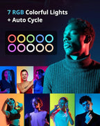 UBeesize 12'' RGB Selfie Ring Light with 62’’ Tripod Stand for Video Recording＆Live Streaming(YouTube, Instagram, TIK Tok), Compatible with Phones, Cameras and Webcams