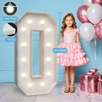 4FT Marquee Light Up Numbers 0,Party Decoration Large Marquee Light Up Letters with Weighted Water Bag,Pre-cut Foam Board Set Can Be Used for Birthdays,Weddings,Baby Anniversaries
