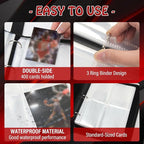 Madrigal Trading Card Binder 4 Pocket,400 Pockets Card Holder with 50 Removable Sleeves,Trading Card Albums for Game Cards,Premium Card Book, Game Cards & Sports Cards Red/White