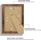 6x9 Picture Frame Set of 4, High Definition Real Glass Rustic Frame, 6 x 9 Wood Photo Frames for Tabletop Display and Wall Mounting