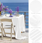 TURSTIN 1 Pack White Satin Tablecloth 102 x 58 Inch Overlay Satin Table Cover Rectangle Bright Silk Tablecloth Smooth Fabric Table Decoration for Wedding Banquet Party Events