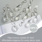 H&D HYALINE & DORA 3Inch Crystal Suncatcher Bauhinia Prisms Pendants 10Pcs Chandelier Crystals Replacement Hanging Sun Catcher Beads for DIY Arts Crafts Decor (Clear)