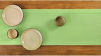 Solino Home Table Runner 90 Inches Long - Cotton Linen Hemstitch Apple Green Table Runner 14 x 90 Inch