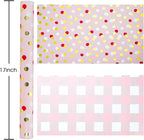 Burymento Red Gold Dots Wrapping Paper, Reversible Pink Lattice Design Gift Wrap for Baby Shower, Birthday, Valentines, Mothers day, Graduation, Wedding, Fathers day, Christmas (17 Inch X 32.8 Feet)