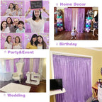 Eternal Beauty Lavender Sequin Backdrop, 8x8 Ft Glitter Background Curtains for Shimmer Photography Party Wedding Birthday Back Drop Decor
