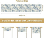 Floral Table Runner, Retro Blue Flower Chinoiserie Sketch Pattern Print Table Runner for Kitchen Dinning Table Runner Decor Home Wedding Party Holiday, 13x36 Inch