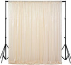 ShiDianYi 4FTX6FT-Ivory-SEQUIN Photo Backdrop, Beige Wedding Photo Booth, Photography Background Ivory Sequin Backdrop Curtain Glitter Backdrop for Parties