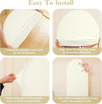 7.2FT 6FT Arch Backdrop Cover for Wedding, Set of 2 Stretchy Spandex Fitted Arch Stand Cover for Baby Shower, Birthday Party Decor, Chiara Backdrop Cover with Double-Sided Design(Ivory)