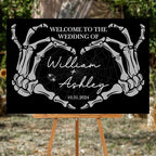 Welcome To Our Wedding Sign, Black Wedding Welcome Sign, Gothic Wedding, Wedding Sign Halloween Wedding, Skull Wedding Sign, Gothic Love Wedding Welcome, Gothic Wedding Welcome Sign