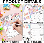 Halloween Birthday Invitations Groovy Rainbow Ghost Halloween Birthday Party Fill in Invites Cards With Envelopes (20 Count) Double Sided Design, Let's Go Ghouls