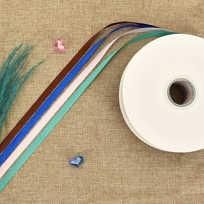 TONIFUL 3/8 Inch x 100yds Turquoise Aqua Blue Satin Ribbon Thin Solid Fabric Ribbons Roll for Gift Wrapping Invitation Floral Hair Balloons Craft Party Wedding Decoration Valentine's Day Bouquet