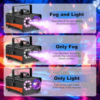 1200W Fog Machine, Halloween Smoke Machine Fog with Disco Ball Lights, 6000CFM with 13-Color LED Effects, Wired And Wireless Remote Controls, Ideal for Indoor, Outdoor, Wedding, Parties, and DJ Stage