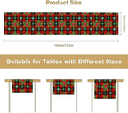 Christmas Table Runner, Red Check Plaid Winter Xmas Holiday Table Cloth Kitchen Dining Table Decoration for Home Party Decor 13x36 Inch