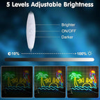 LED Neon Tiki Bar Signs Dimmable Beach Theme Wall Decor Hawaii Pool Bar Party Gift for Boys Girls-16 x 12.2 IN-USB Powered-Acrylic